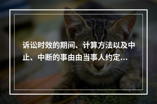 诉讼时效的期间、计算方法以及中止、中断的事由由当事人约定。（