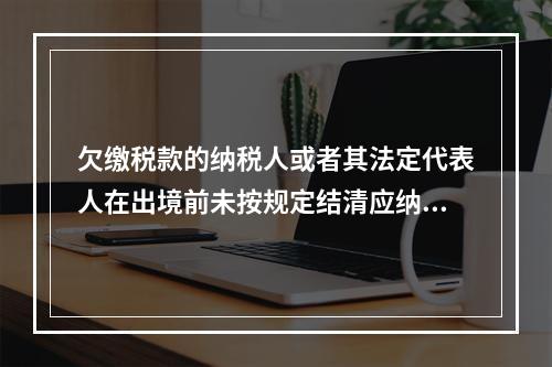 欠缴税款的纳税人或者其法定代表人在出境前未按规定结清应纳税款