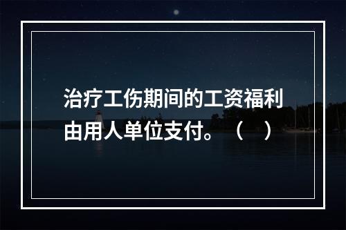 治疗工伤期间的工资福利由用人单位支付。（　）