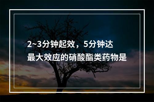 2~3分钟起效，5分钟达最大效应的硝酸酯类药物是