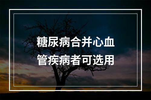 糖尿病合并心血管疾病者可选用