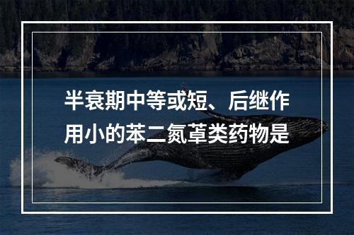 半衰期中等或短、后继作用小的苯二氮䓬类药物是