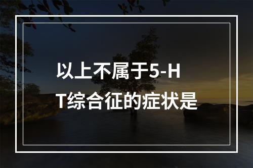 以上不属于5-HT综合征的症状是