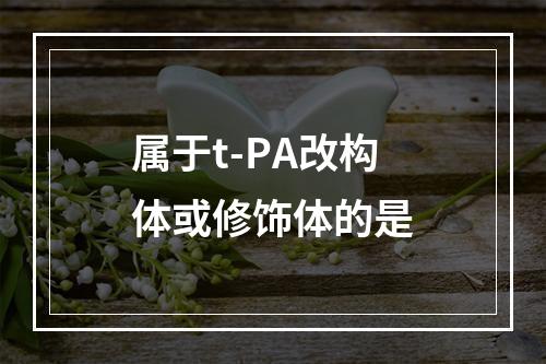 属于t-PA改构体或修饰体的是