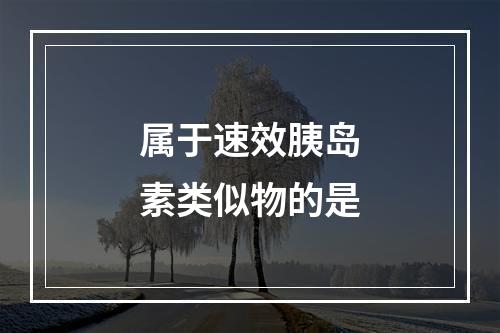 属于速效胰岛素类似物的是