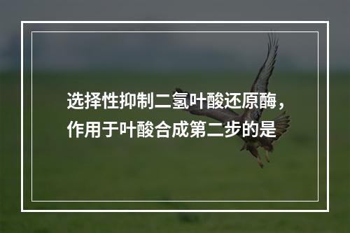 选择性抑制二氢叶酸还原酶，作用于叶酸合成第二步的是