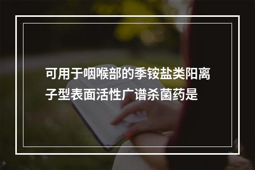 可用于咽喉部的季铵盐类阳离子型表面活性广谱杀菌药是