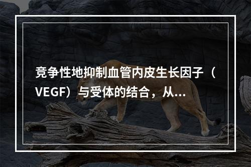 竞争性地抑制血管内皮生长因子（VEGF）与受体的结合，从而抑