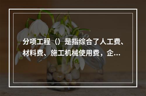 分项工程（）是指综合了人工费、材料费、施工机械使用费，企业管