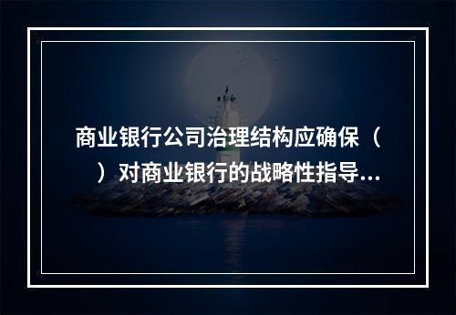 商业银行公司治理结构应确保（　　）对商业银行的战略性指导和对