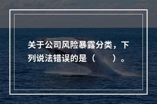 关于公司风险暴露分类，下列说法错误的是（　　）。