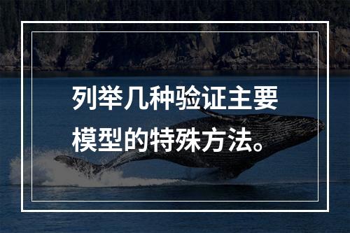 列举几种验证主要模型的特殊方法。