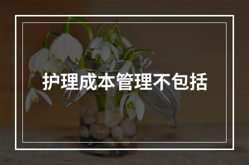 护理成本管理不包括