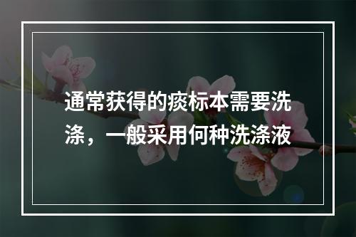 通常获得的痰标本需要洗涤，一般采用何种洗涤液