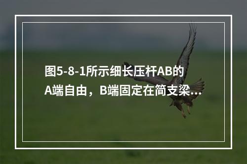 图5-8-1所示细长压杆AB的A端自由，B端固定在简支梁上。