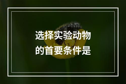 选择实验动物的首要条件是