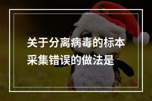 关于分离病毒的标本采集错误的做法是