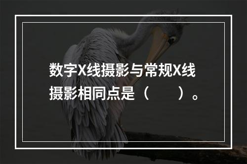 数字X线摄影与常规X线摄影相同点是（　　）。