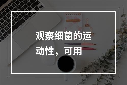 观察细菌的运动性，可用