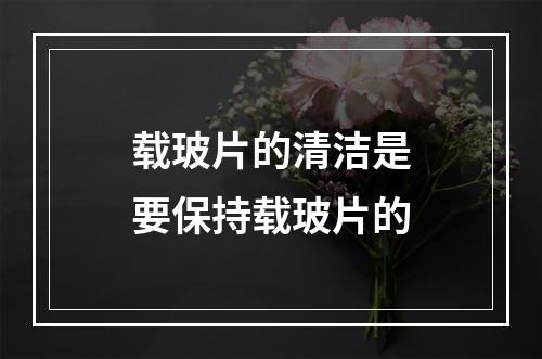 载玻片的清洁是要保持载玻片的