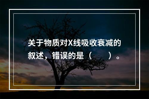 关于物质对X线吸收衰减的叙述，错误的是（　　）。