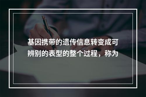 基因携带的遗传信息转变成可辨别的表型的整个过程，称为