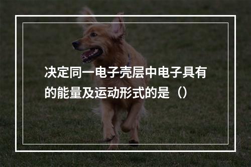 决定同一电子壳层中电子具有的能量及运动形式的是（）