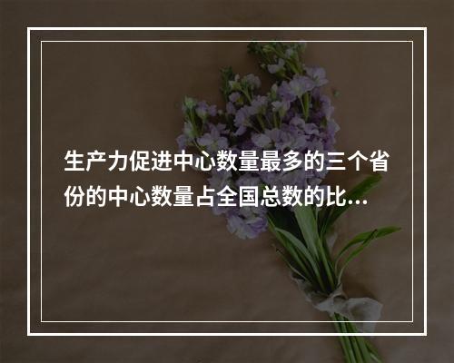 生产力促进中心数量最多的三个省份的中心数量占全国总数的比重是