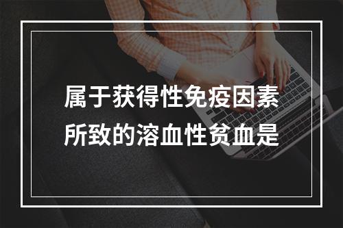 属于获得性免疫因素所致的溶血性贫血是