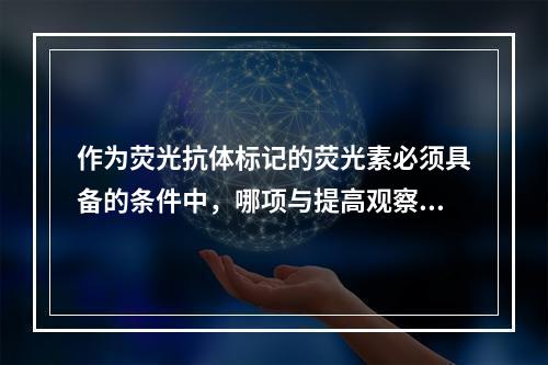 作为荧光抗体标记的荧光素必须具备的条件中，哪项与提高观察效果