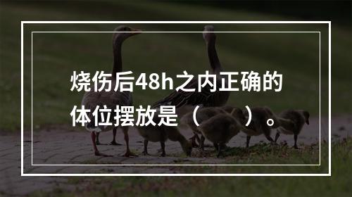 烧伤后48h之内正确的体位摆放是（　　）。