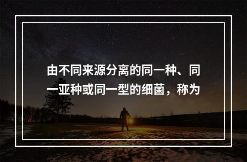 由不同来源分离的同一种、同一亚种或同一型的细菌，称为