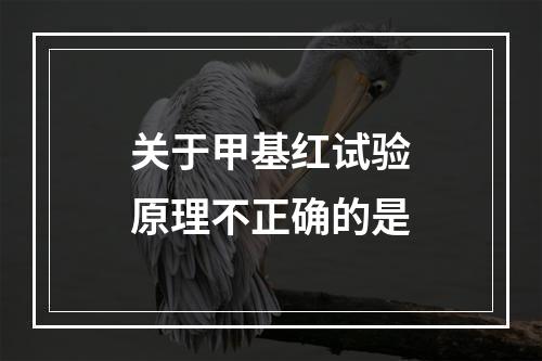 关于甲基红试验原理不正确的是