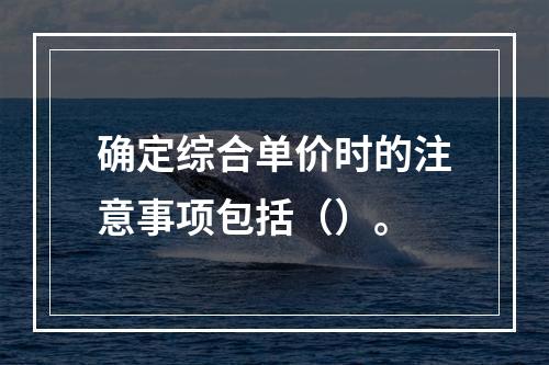 确定综合单价时的注意事项包括（）。