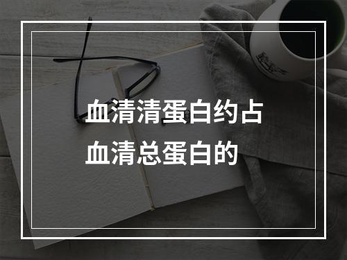 血清清蛋白约占血清总蛋白的