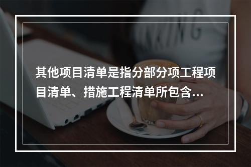 其他项目清单是指分部分项工程项目清单、措施工程清单所包含的内