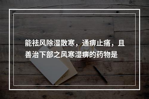 能祛风除湿散寒，通痹止痛，且善治下部之风寒湿痹的药物是