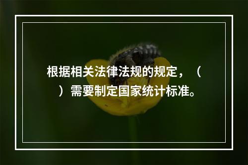 根据相关法律法规的规定，（　　）需要制定国家统计标准。