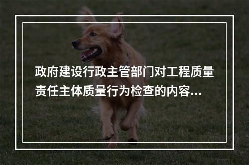 政府建设行政主管部门对工程质量责任主体质量行为检查的内容包括