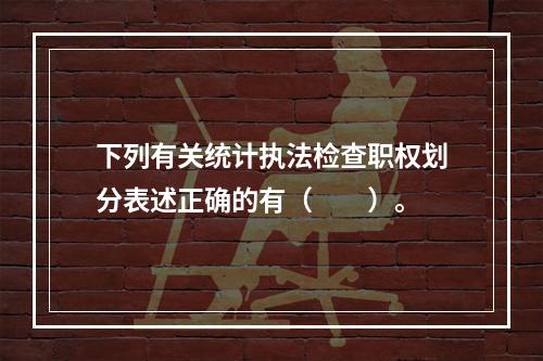 下列有关统计执法检查职权划分表述正确的有（　　）。