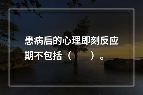 患病后的心理即刻反应期不包括（　　）。