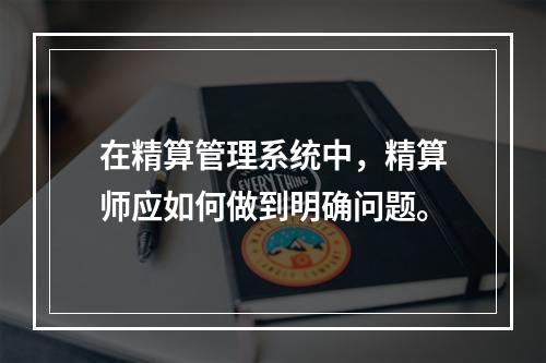 在精算管理系统中，精算师应如何做到明确问题。