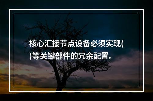 核心汇接节点设备必须实现()等关键部件的冗余配置。