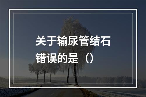 关于输尿管结石错误的是（）