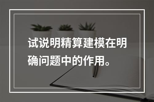 试说明精算建模在明确问题中的作用。