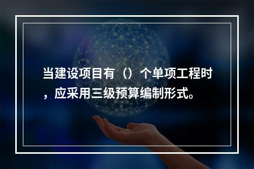 当建设项目有（）个单项工程时，应采用三级预算编制形式。