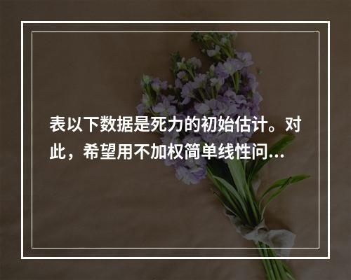 表以下数据是死力的初始估计。对此，希望用不加权简单线性问归去