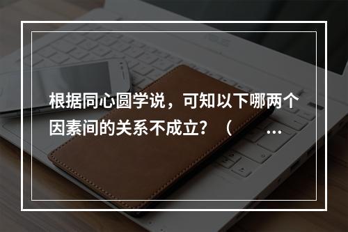 根据同心圆学说，可知以下哪两个因素间的关系不成立？（　　）