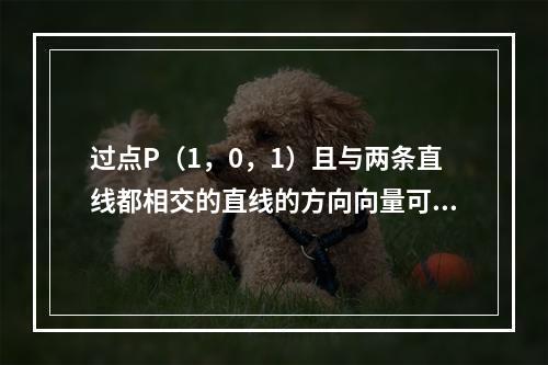 过点P（1，0，1）且与两条直线都相交的直线的方向向量可取