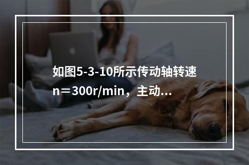 如图5-3-10所示传动轴转速n＝300r/min，主动轮